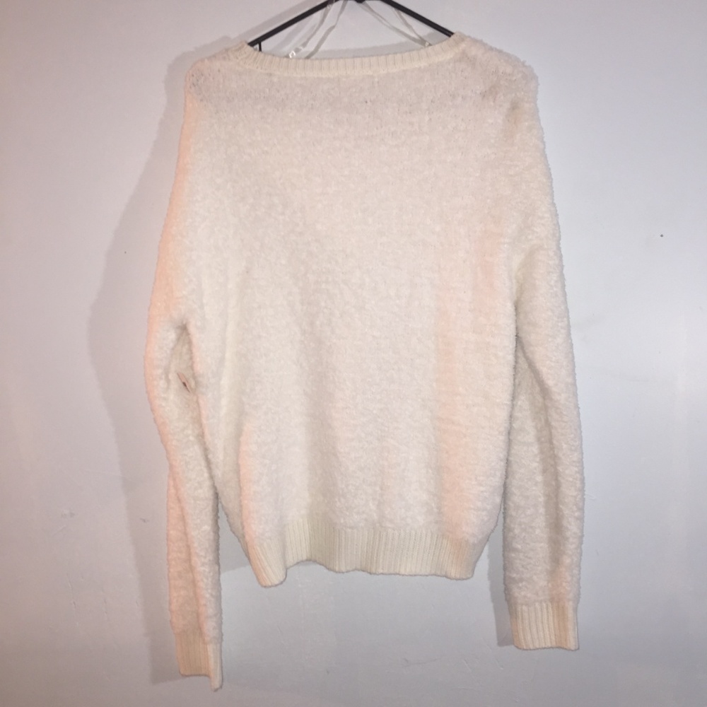 White Fuzzy Sweater - Picture 2 of 2